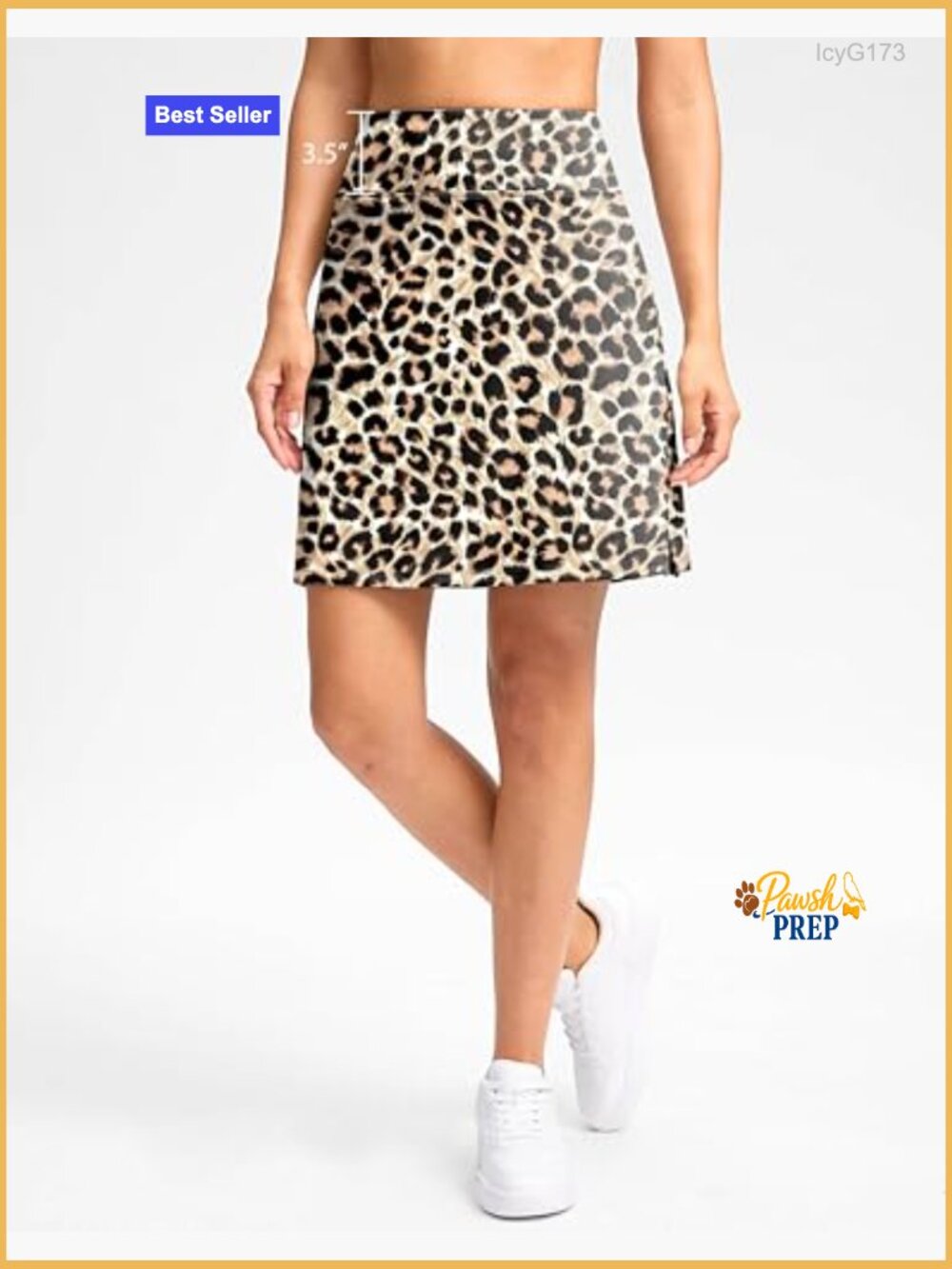 High Waisted Skort with Pockets 18" Knee Length Golf Tennis Skirt - Picture 3 of 7